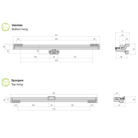 LIWIN L20 Insert Wi-Fi Comunello - Electromechanical chain actuator for top-hung and bottom-hung windows