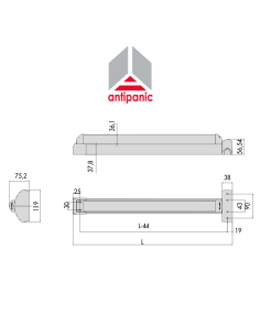 Handle for Cisa Fast Touch anti-panic locks item 5971110 2
