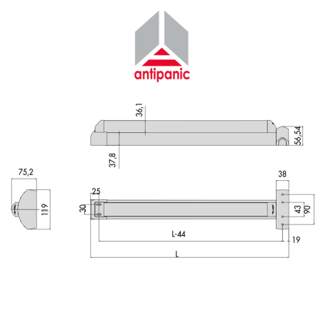 Maniglione per serrature antipanico Cisa Fast Touch art. 5971110