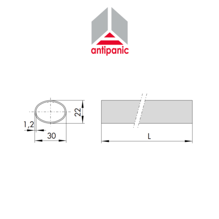 Horizontal oval bar for Cisa 1200 mm Red panic exit devices item 0700714