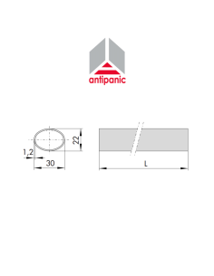 Barra ovale orizzontale per maniglioni antipanico Cisa 1200 mm Acciaio inox art. 0700761 2
