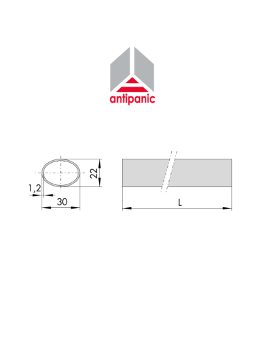Horizontal oval bar for Cisa panic exit devices 1200 mm Stainless steel item 0700761