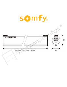 SL 3 WT Somfy motore per tenda da sole a cappottina 2