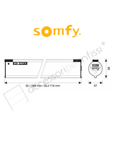 SL 3 WT Somfy motore per tenda da sole a cappottina
