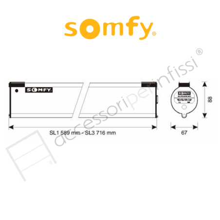 SL 3 WT Somfy motore per tenda da sole a cappottina