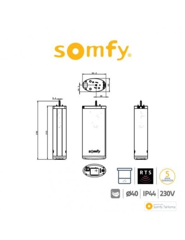 IRISMO MINI 35 RTS Somfy Motore tenda irismo wirefree | Accessori per Infissi