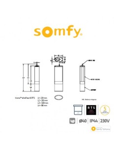 IRISMO WIREFREE 45 RTS Somfy Motore tenda irismo wirefree 2