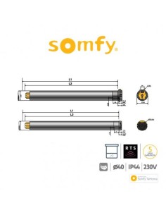 SONESSE 50 WT Somfy motore radio per tende interne e tende a rullo