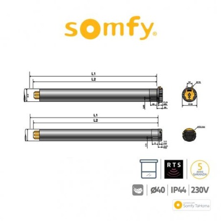 SONESSE 50 WT Somfy motore radio per tende interne e tende a rullo | Accessori per Infissi