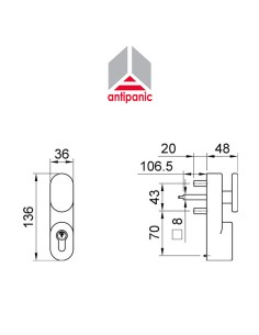 1090P Antipanic | Comando esterno standard con pomolo | Accessori per Infissi 2