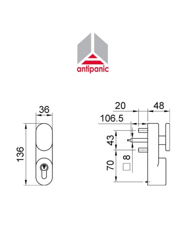 1090P Antipanic | Comando esterno standard con pomolo | Accessori per Infissi