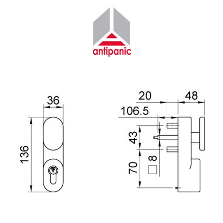 1090P Antipanic | Comando esterno standard con pomolo | Accessori per Infissi