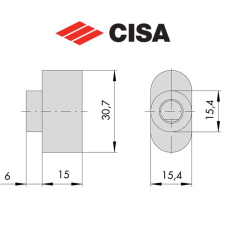 0635400 Cisa - Pomolo per cilindro | Accessori per Infissi
