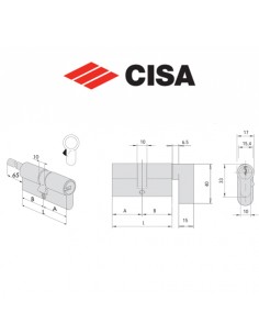 0E307 Cisa - Cilindro a profilo europeo predisposto per montaggio pomolo 2