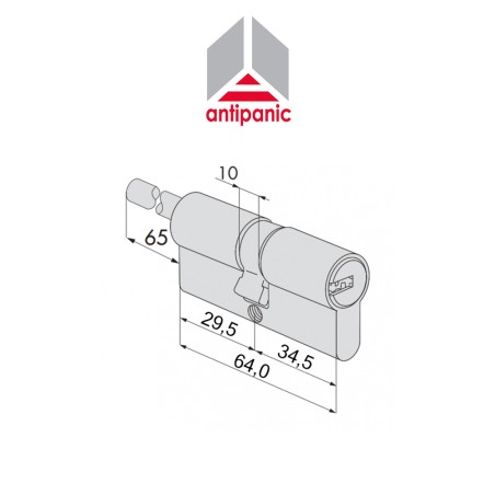 0E307 Cisa - Cilindro a profilo europeo predisposto per montaggio pomolo | Accessori per Infissi