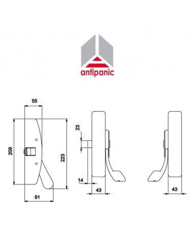 501 UNICO Antipanic - Central mechanical panic bar with external bar