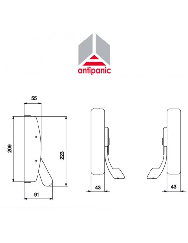 502 UNICO Antipanic - Double mechanical panic bar with external bar