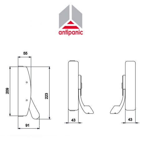 502 UNICO Antipanic - Maniglione antipanico meccanico duplice con barra esterna | Accessori per Infissi