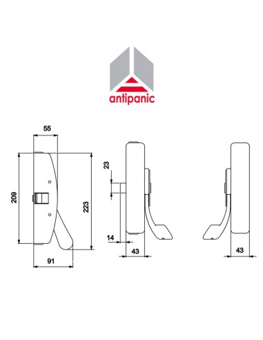 503 UNICO Antipanic - Triple mechanical panic bar with external bar