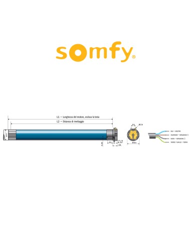 LT50 HIPRO WT Somfy motore per tapparelle e tende da sole | Accessori per Infissi