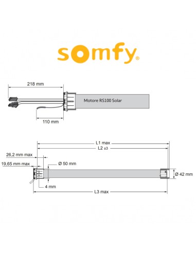 RS 100 SOLAR io Somfy motore per tapparelle