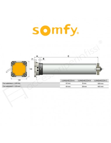 LT 80S CSI Somfy motore con manovra di soccorso per serrande avvolgibili e porte di garage