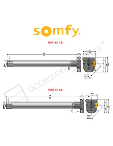RDO CSI Somfy motore con manovra di soccorso per serrande e tende da sole