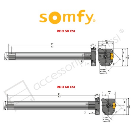RDO CSI Somfy motore con manovra di soccorso per serrande e tende da sole