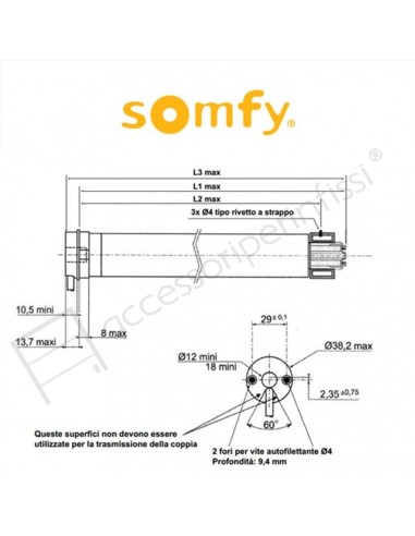 ACTUO 40 io Somfy motore radio per tende interne e tende a rullo