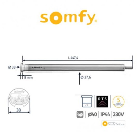 SONESSE 30 Somfy motore radio per tende interne e tende a rullo