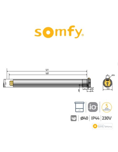 SONESSE ULTRA 50 DC RS485 Somfy motore radio per tende interne e tende a rullo