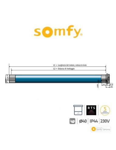 LT50 RS485 Somfy motore radio per tende interne e tende a rullo