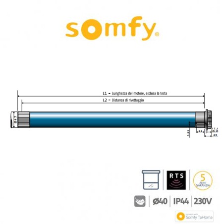 LT50 RS485 Somfy motore radio per tende interne e tende a rullo