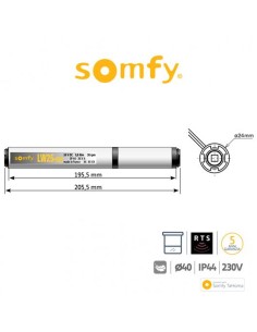 LW25 Somfy motore radio per tende interne e tende a rullo 2