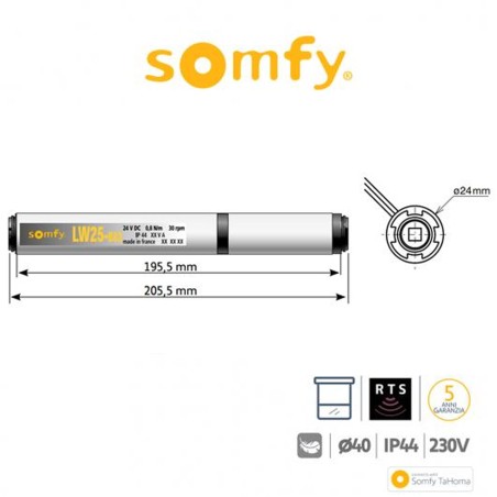 LW25 Somfy motore radio per tende interne e tende a rullo