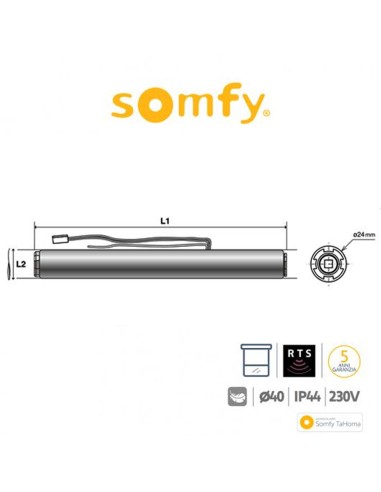 TILT & LIFT 25 RTS WIREFREE Somfy motore radio per tende interne e tende a rullo