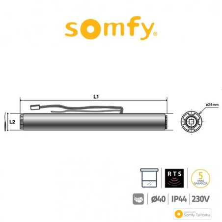 TILT & LIFT 25 RTS WIREFREE Somfy motore radio per tende interne e tende a rullo