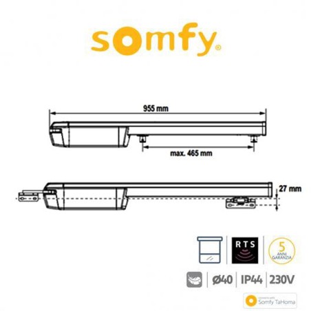 IXENGO L 24V RTS CFT PACK Somfy attuatore per cancelli battenti