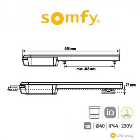 IXENGO L 24V IO CFT PACK Somfy attuatore per cancelli battenti