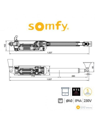 IXENGO S 24V 3S RTS COMFORT PACK Somfy attuatore per cancelli battenti