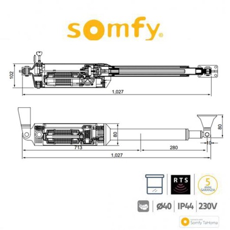 IXENGO S 24V 3S RTS COMFORT PACK Somfy attuatore per cancelli battenti