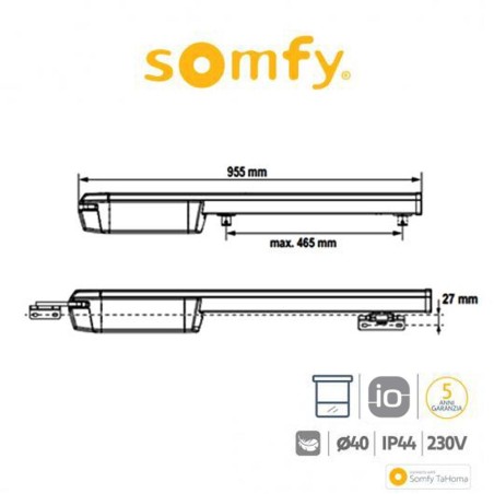 IXENGO L 24V SOLO MOTORE IO Motore elettromeccanico per cancelli a battente