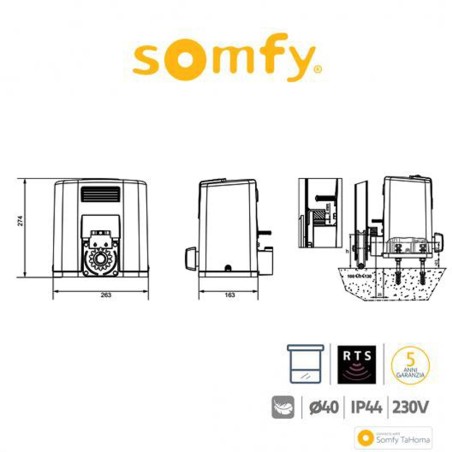 COMFORT PACK ELIXO 500 230V ECO RTS Somfy attuatore per cancelli battenti