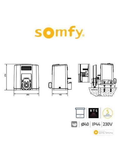 ELIXO 500 RTS 230V COMFORT PACK Somfy attuatore per cancelli battenti