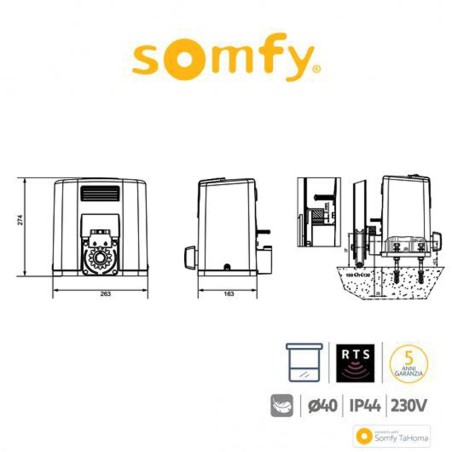 ELIXO 500 RTS 230V COMFORT PACK Somfy attuatore per cancelli battenti