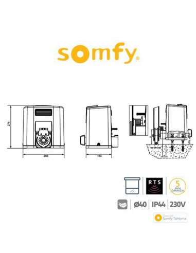 ELIXO 800 230V RTS Somfy attuatore per cancelli battenti