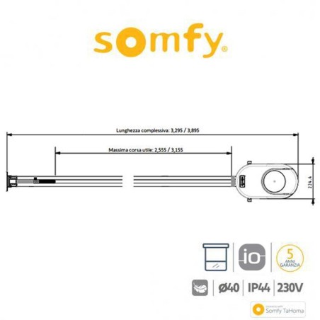 DEXXO SMART 800 IO Somfy motore per porte da garage