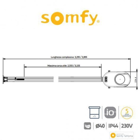 DEXXO SMART 1000 IO Somfy motore per porte da garage