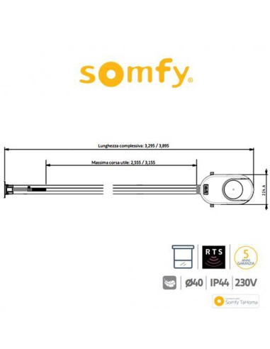 DEXXO OPTIMO RTS Somfy motore per porte da garage