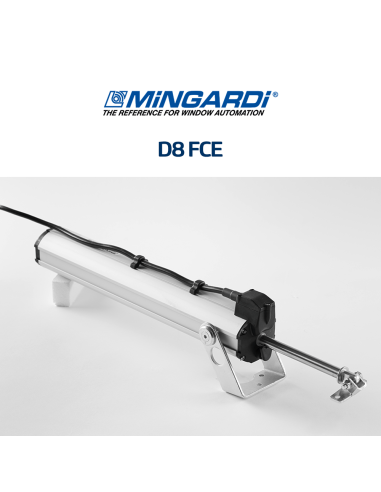 D8 FCE Mingardi - Attuatore elettrico a stelo per finestre a sporgere e lucernari